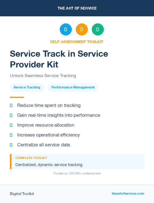 Service Track in Service Provider Kit