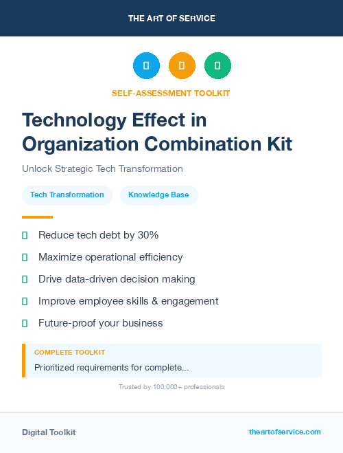 Technology Effect in Organization Combination Kit