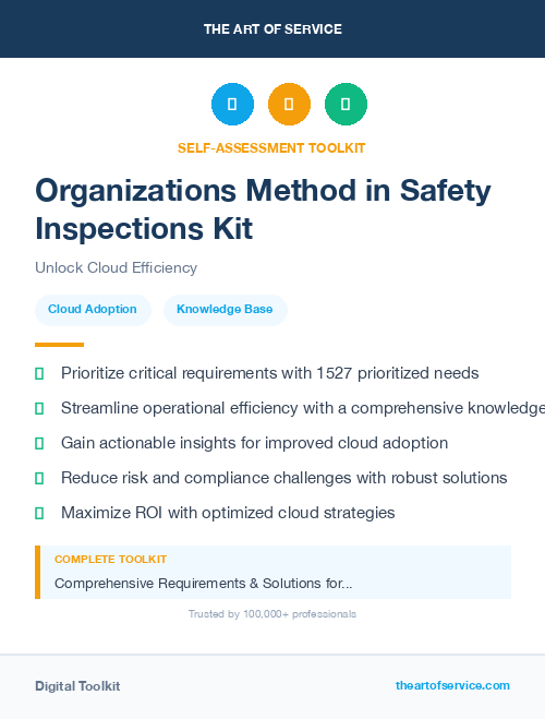 Organizations Method in Safety Inspections Kit