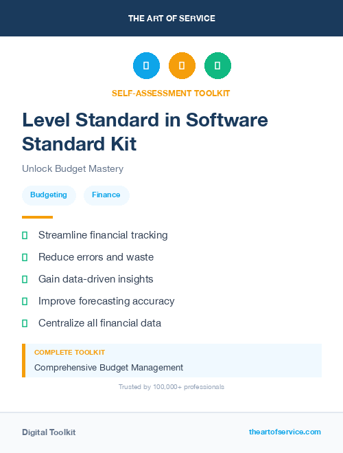 Level Standard in Software Standard Kit