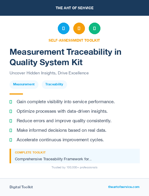 Measurement Traceability in Quality System Kit