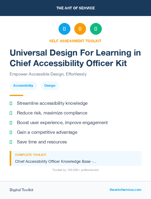 Universal Design For Learning in Chief Accessibility Officer Kit