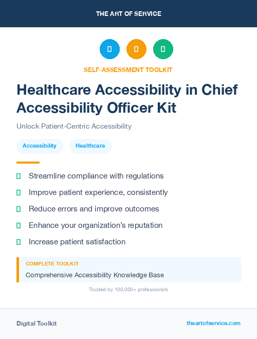 Healthcare Accessibility in Chief Accessibility Officer Kit