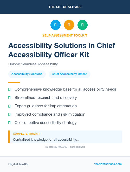 Accessibility Solutions in Chief Accessibility Officer Kit