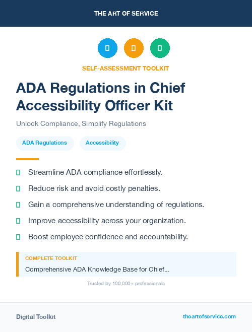 ADA Regulations in Chief Accessibility Officer Kit