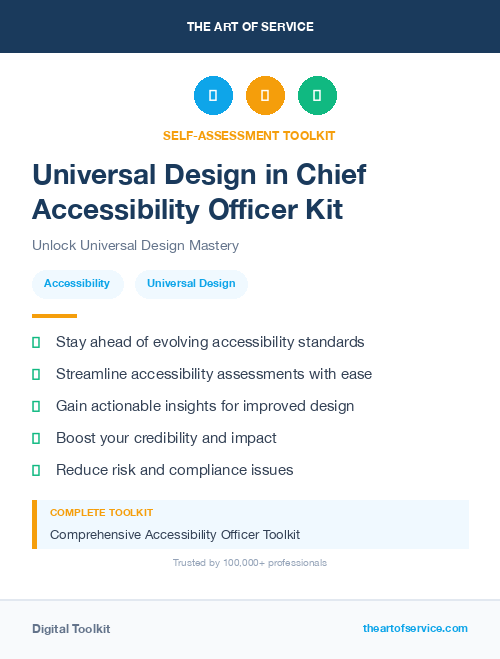 Universal Design in Chief Accessibility Officer Kit