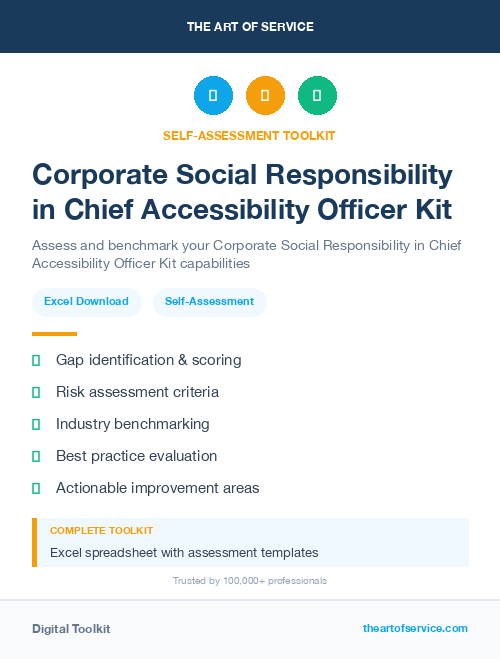 Corporate Social Responsibility in Chief Accessibility Officer Kit