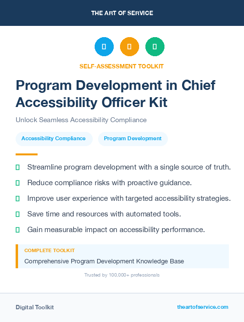 Program Development in Chief Accessibility Officer Kit