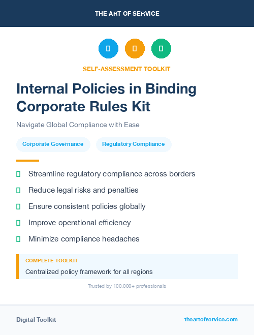 Internal Policies in Binding Corporate Rules Kit
