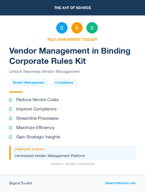Vendor Management in Binding Corporate Rules Kit