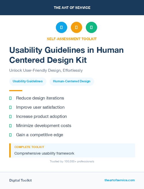 Usability Guidelines in Human Centered Design Kit