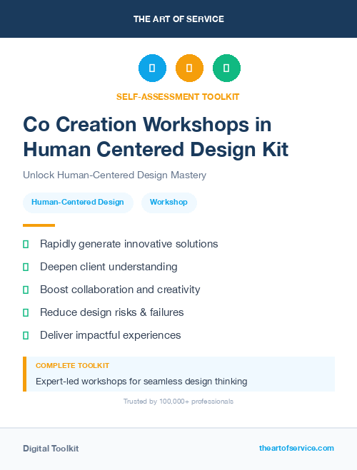 Co Creation Workshops in Human Centered Design Kit