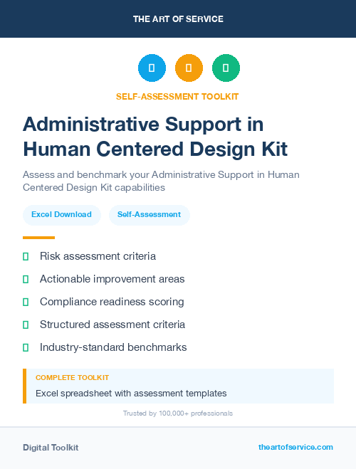 Administrative Support in Human Centered Design Kit