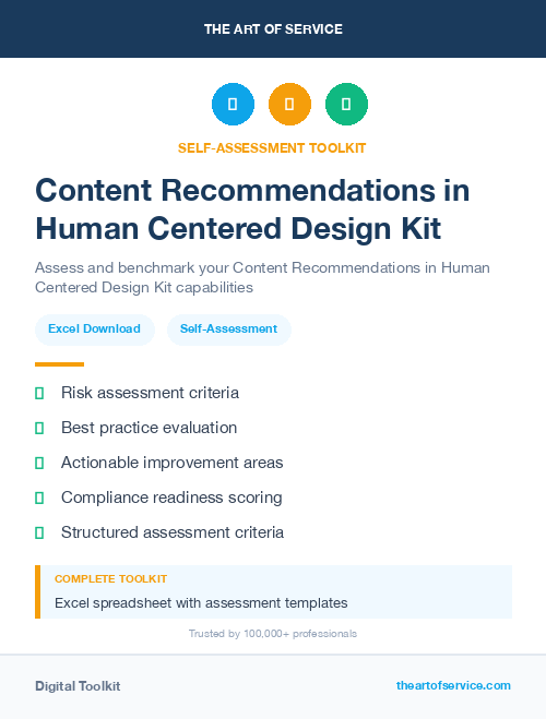 Content Recommendations in Human Centered Design Kit