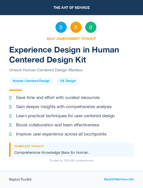 Experience Design in Human Centered Design Kit