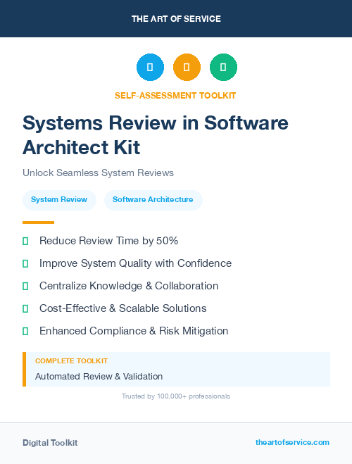 Systems Review in Software Architect Kit