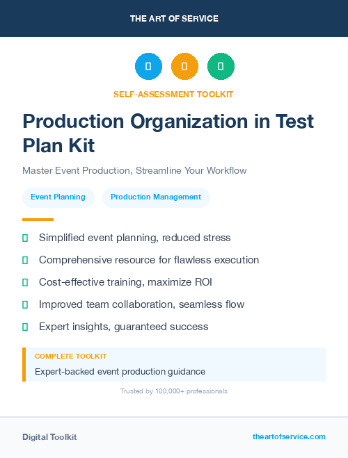 Production Organization in Test Plan Kit