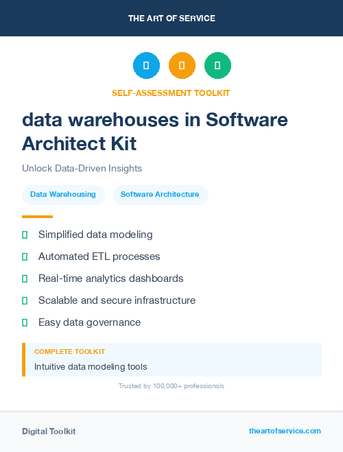 data warehouses in Software Architect Kit