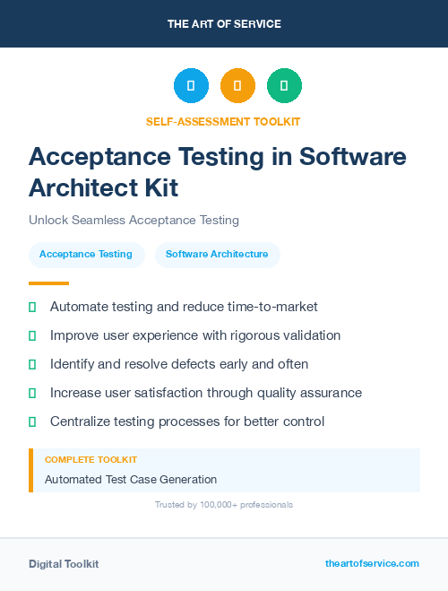 Acceptance Testing in Software Architect Kit