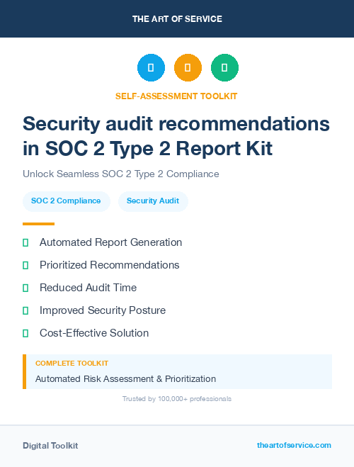 Security audit recommendations in SOC 2 Type 2 Report Kit