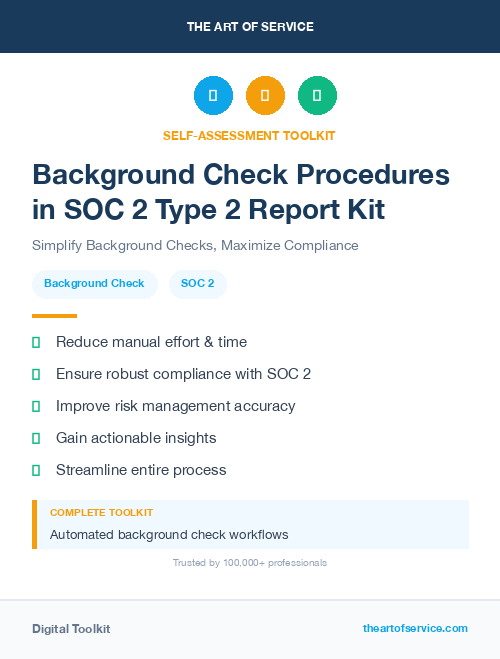 Background Check Procedures in SOC 2 Type 2 Report Kit