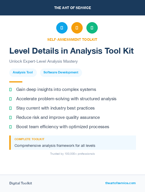 Level Details in Analysis Tool Kit