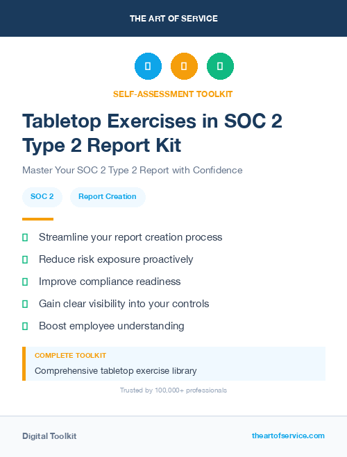 Tabletop Exercises in SOC 2 Type 2 Report Kit