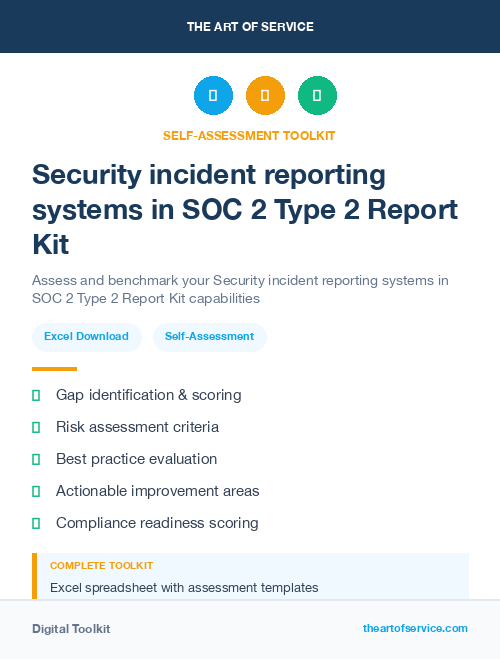 Security incident reporting systems in SOC 2 Type 2 Report Kit