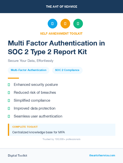 Multi Factor Authentication in SOC 2 Type 2 Report Kit