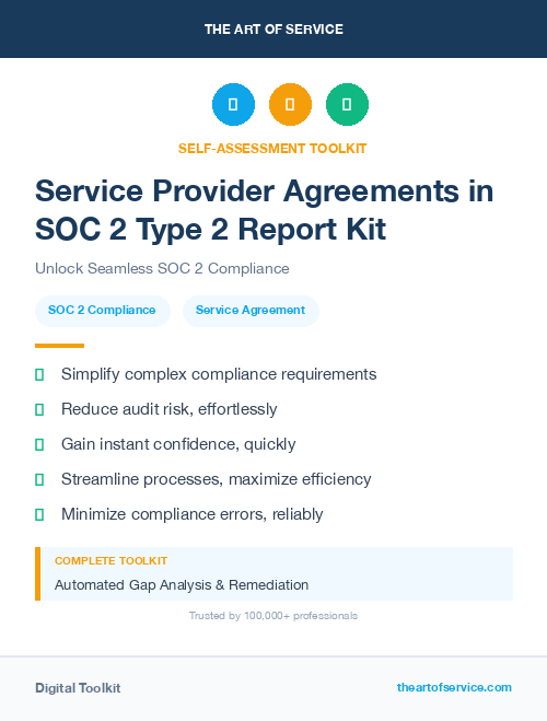 Service Provider Agreements in SOC 2 Type 2 Report Kit