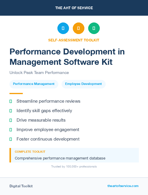 Performance Development in Management Software Kit