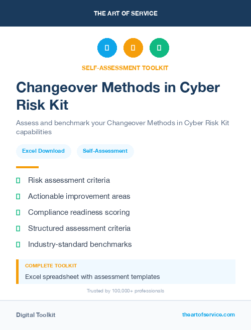Changeover Methods in Cyber Risk Kit