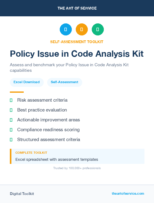 Policy Issue in Code Analysis Kit