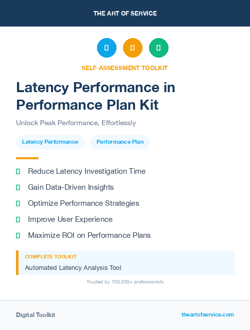 Latency Performance in Performance Plan Kit