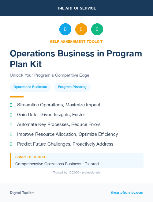 Operations Business in Program Plan Kit