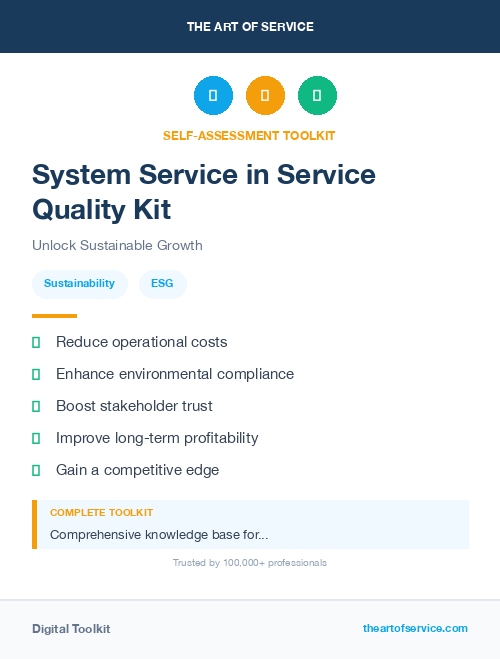 System Service in Service Quality Kit