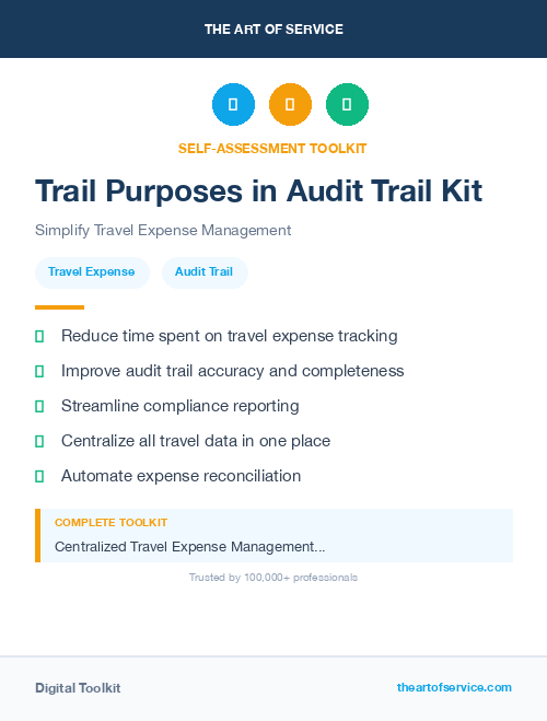 Trail Purposes in Audit Trail Kit