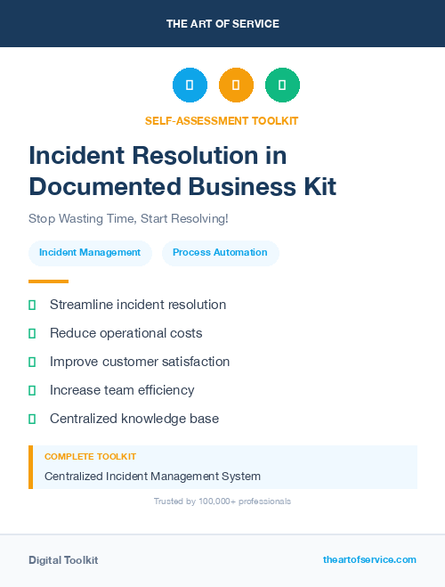 Incident Resolution in Documented Business Kit