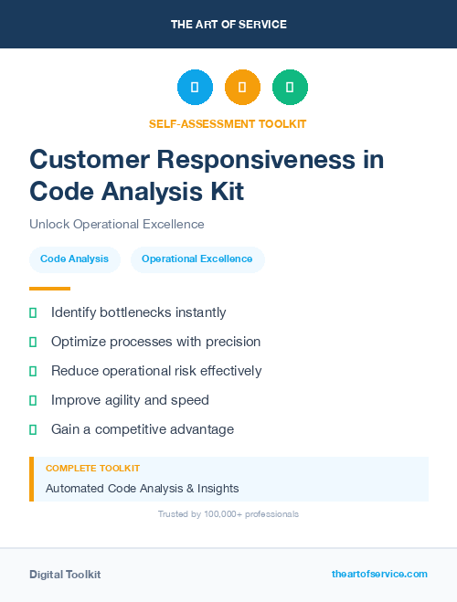 Customer Responsiveness in Code Analysis Kit