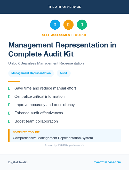 Management Representation in Complete Audit Kit