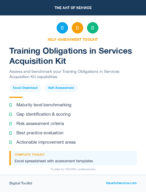 Training Obligations in Services Acquisition Kit