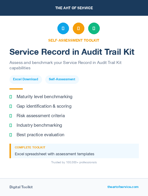 Service Record in Audit Trail Kit