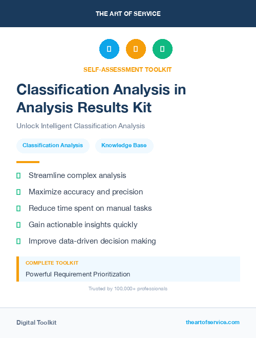 Classification Analysis in Analysis Results Kit