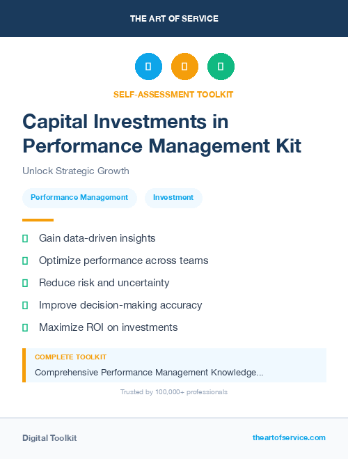 Capital Investments in Performance Management Kit