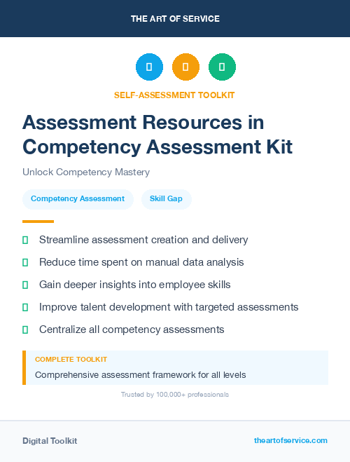 Assessment Resources in Competency Assessment Kit