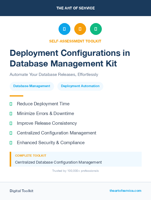 Deployment Configurations in Database Management Kit