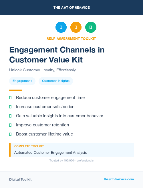 Engagement Channels in Customer Value Kit