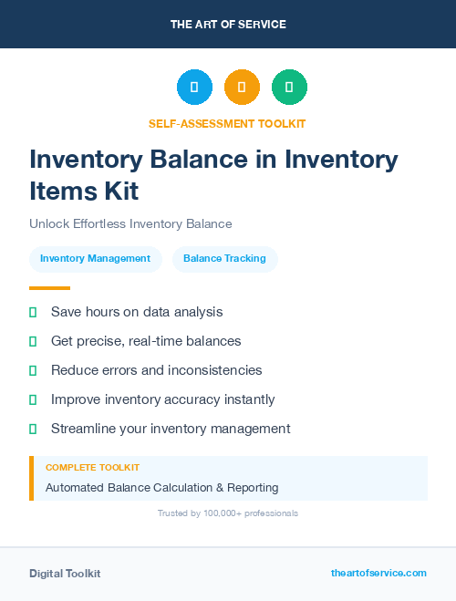 Inventory Balance in Inventory Items Kit