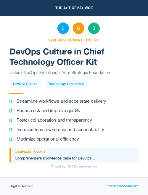 DevOps Culture in Chief Technology Officer Kit