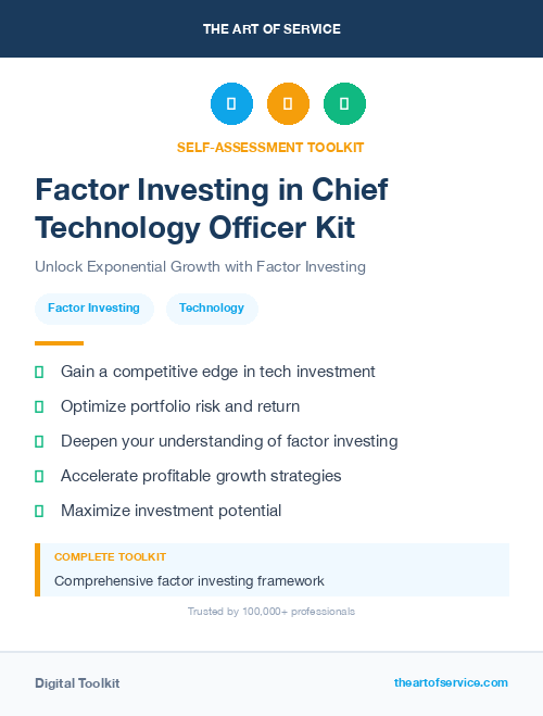 Factor Investing in Chief Technology Officer Kit